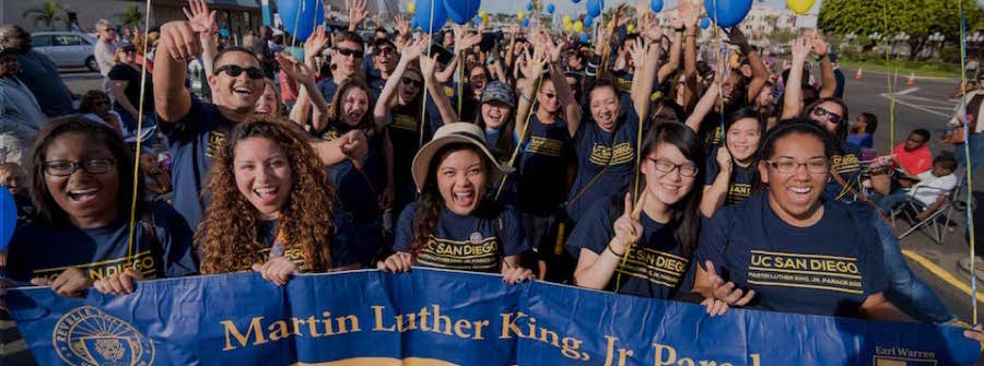 1 of 4, Students walk in MLK Day Parade